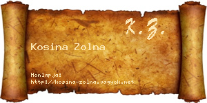 Kosina Zolna névjegykártya
